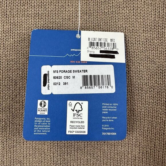 Patagonia NWT Men's Forage Sweater Medium 50620 CSC Wool Blend 1/4 Zip Rare - Picture 4 of 10